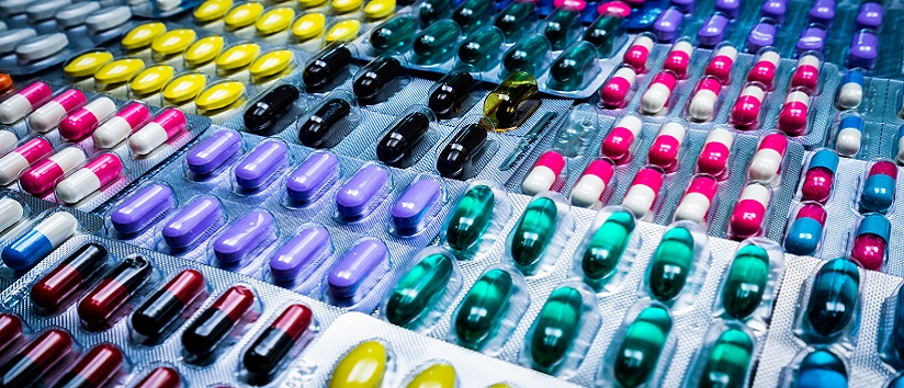 Colourful tablets and pills, medicines