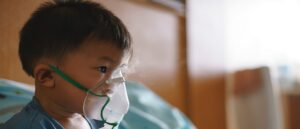 Child with RSV virus and bronchiolitis