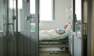 Woman in hospital, sepsis patient