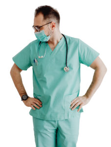 Doctor with stethoscope and medical mask