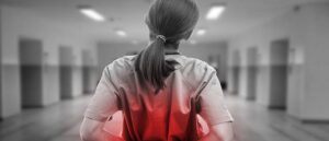 Patient with back ache, back pain