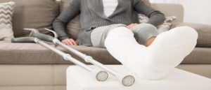 Person with a leg fracture