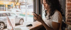 Woman using her phone