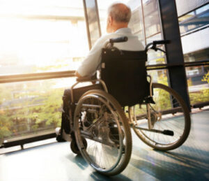 A man in a wheelchair