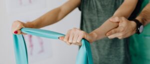 Woman doing some rehabilitation exercises