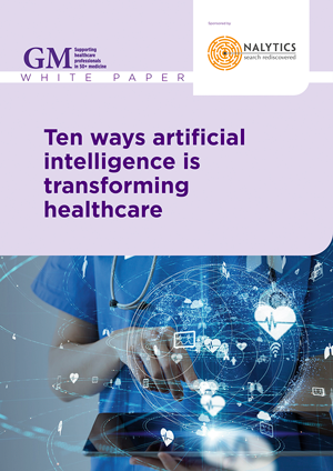 Front cover white paper ten ways artificial intelligence transforming healthcare artificial intelligence