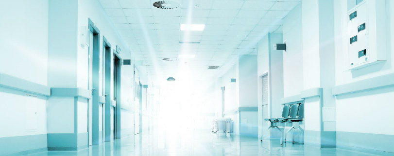 empty NHS hospital corridor, a result of strike action