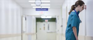 Stressed junior doctor