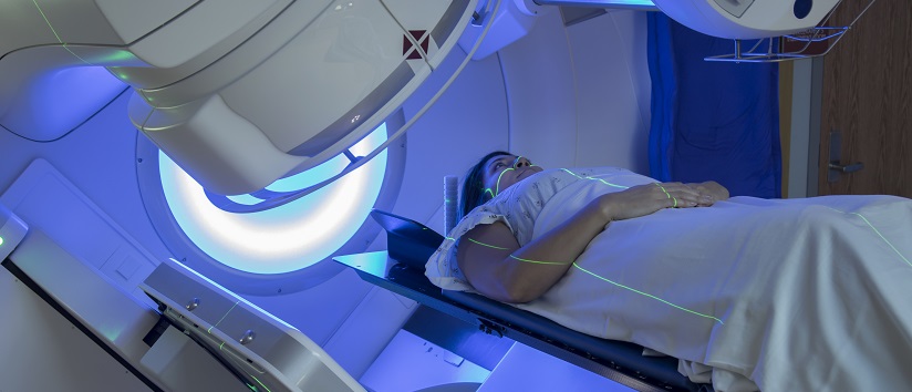 Woman Receiving Radiation Therapy Treatments for Breast Cancer