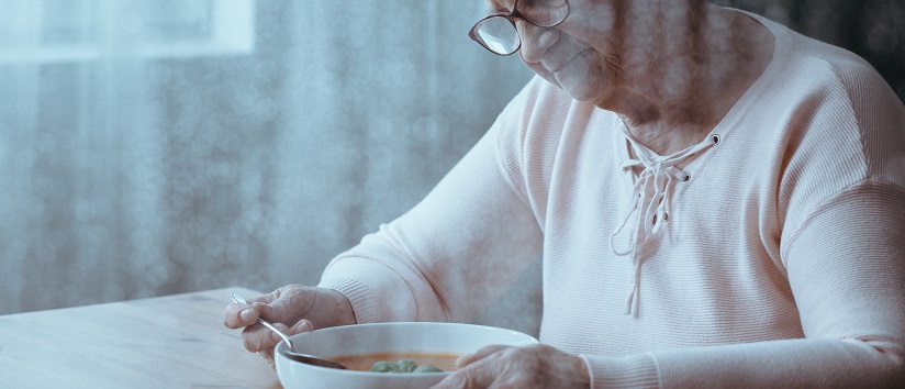 Eating disorders in older people, older women eating soup