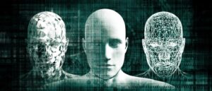 Deep fake concept by using AI to change face images