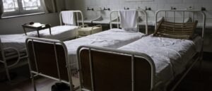 Old hospital beds, detail of old hospital for patients